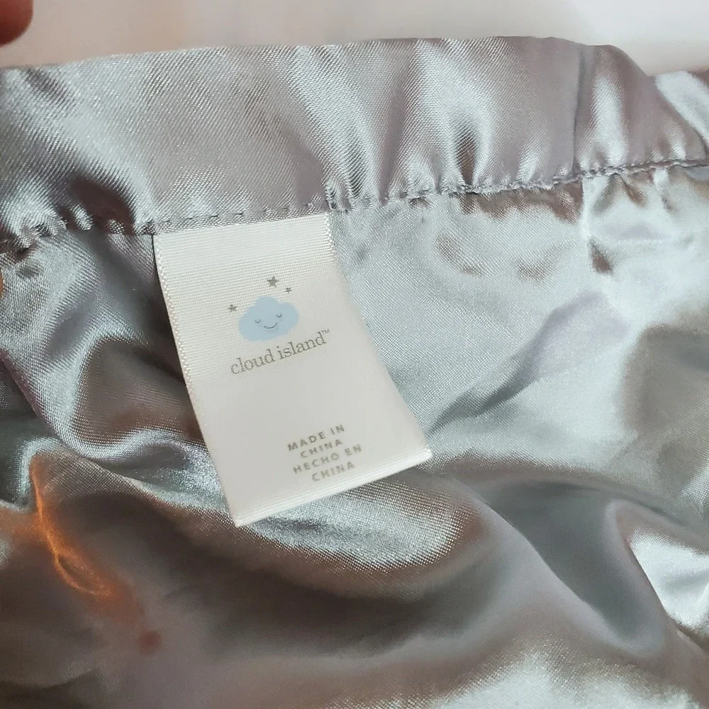 CLOUD ISLAND Elephant Gray White Striped w Satin Baby Security Blanket Lovey Toy